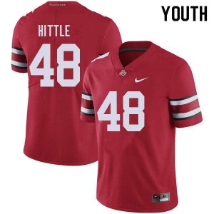 Youth Ohio State Buckeyes #48 Logan Hittle Red Nike NCAA College Football Jersey Season XGT4144IK
